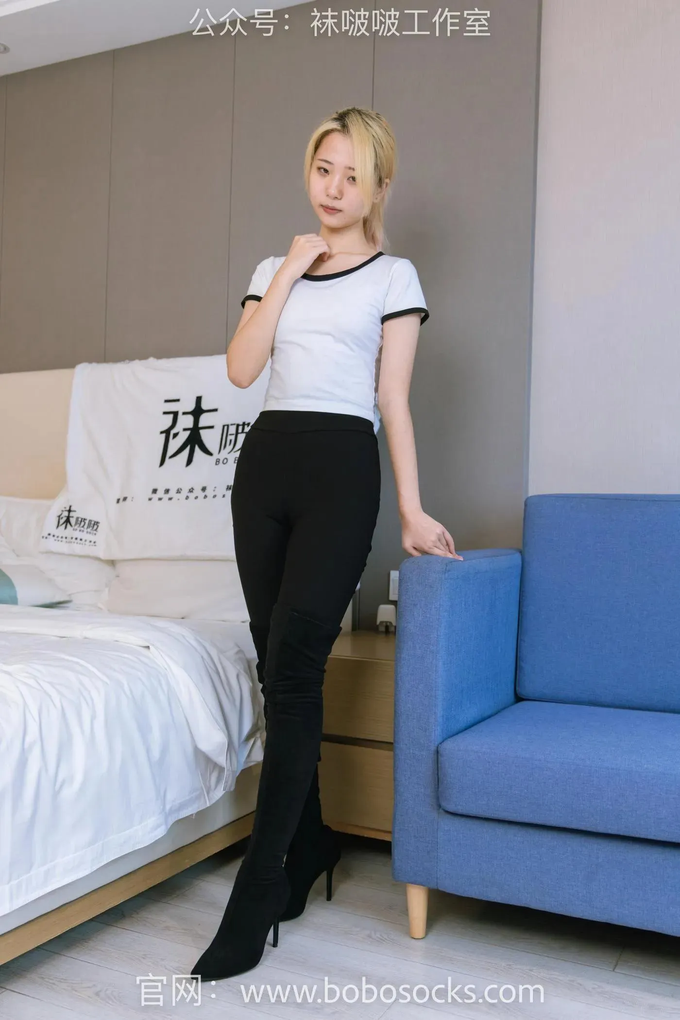 [BoBoSocks袜啵啵]NO.122 小淳-高跟长靴、白棉袜 [149P]插图6